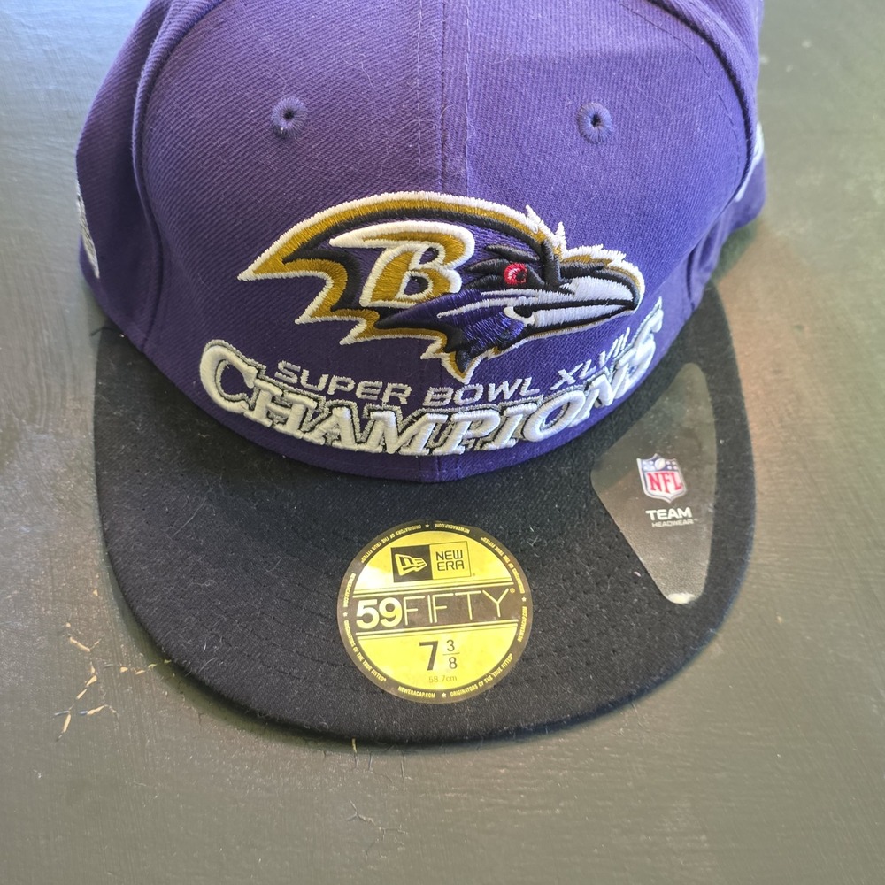 New Era 59FIFTY Baltimore Ravens Super Bowl XLVII Champions Hat Purple 7 3/8